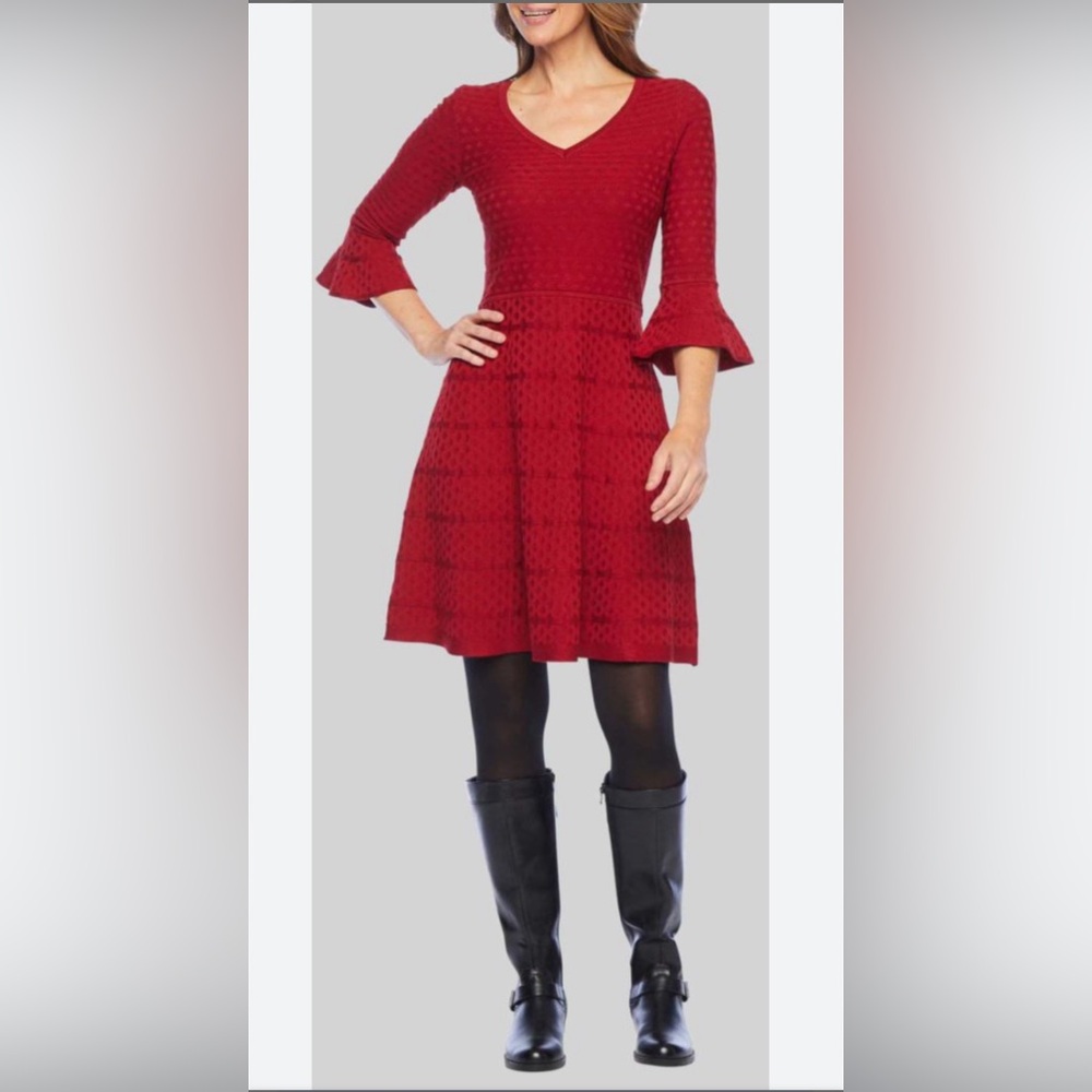 Liz Claiborne 3/4 Bell‎ Sleeve Sweater Dress